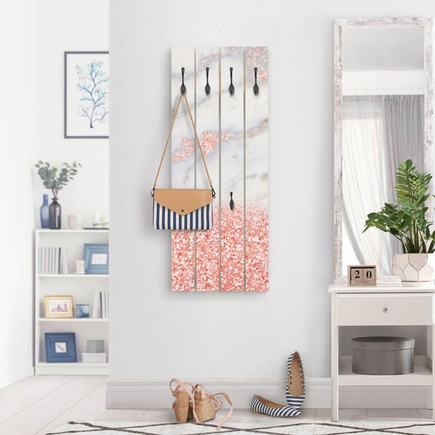 Coat rack - Marble Look With Pink Confetti