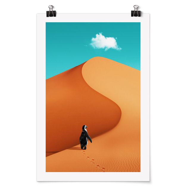 Poster - Desert With Penguin