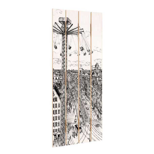 Print on wood - City Study - Whirligig