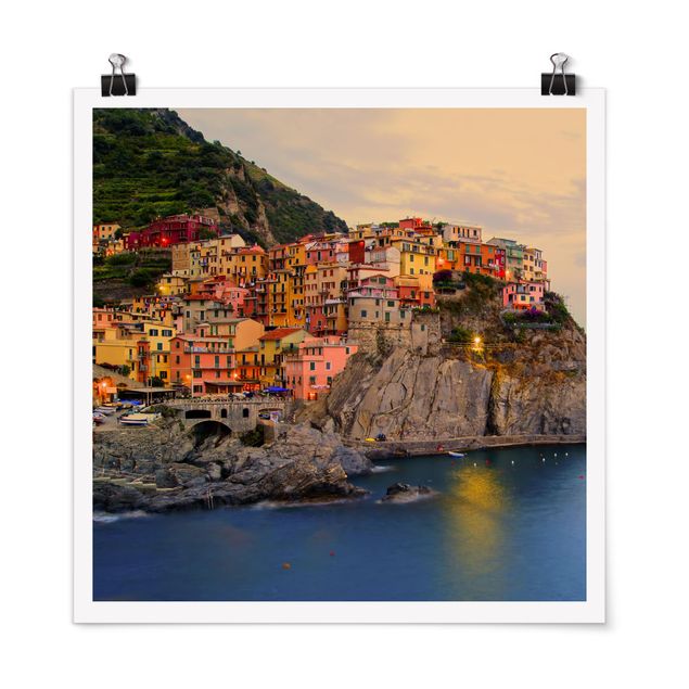Poster - Colourful coastal town