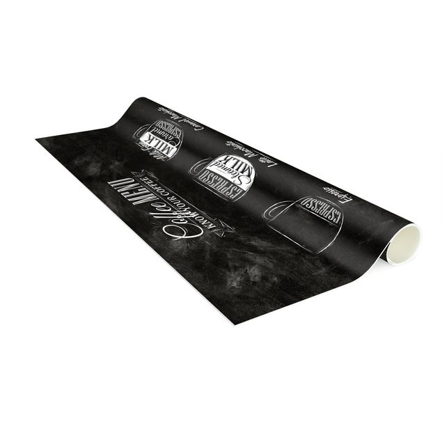 black and white floor mats Coffee Varieties Chalkboard