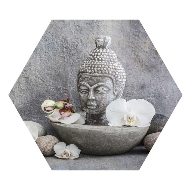 Hexagon Picture Forex - Zen Buddha, Orchids And Stones
