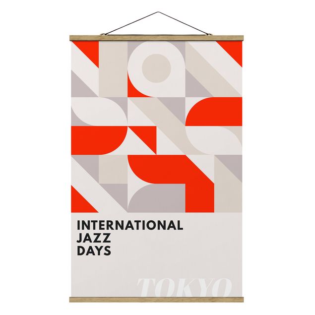 Fabric print with poster hangers - Jazz Days Tokyo