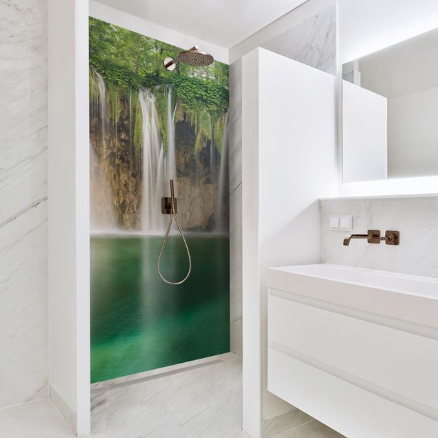 Shower wall cladding - Waterfall Plitvice Lakes