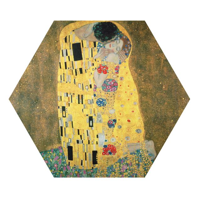 Alu-Dibond hexagon - Gustav Klimt - The Kiss
