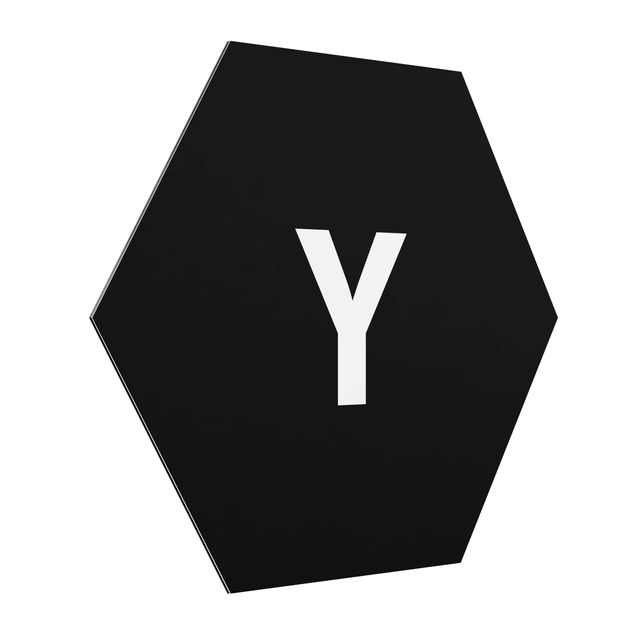 Alu-Dibond hexagon - Letter Black Y