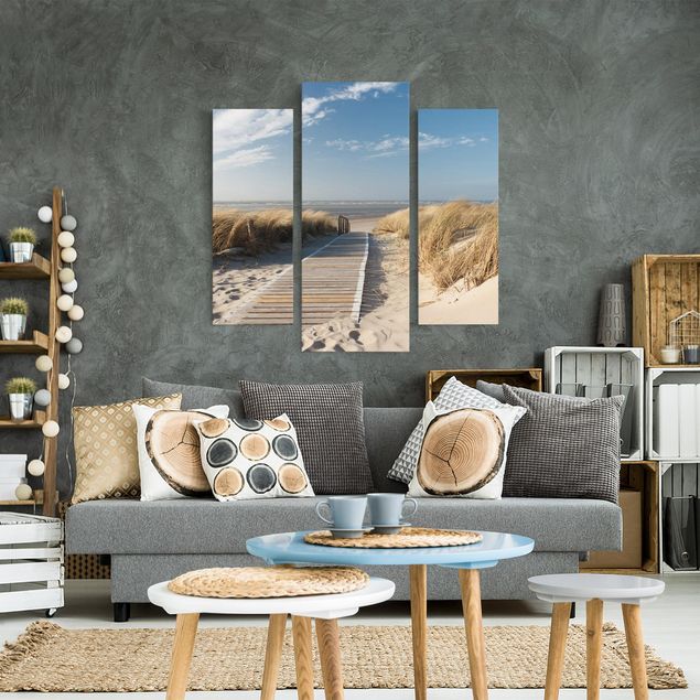 Print on canvas 3 parts - Baltic Sea Beach