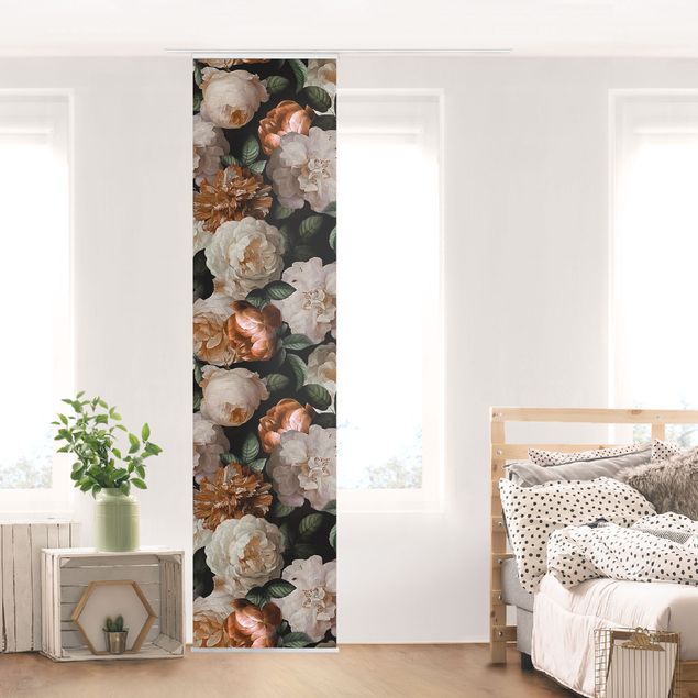 Sliding panel curtain - Red Roses With White Roses