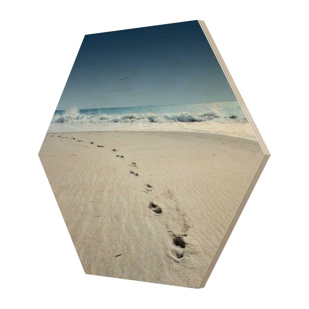 Wooden hexagon - Traces In The Sand