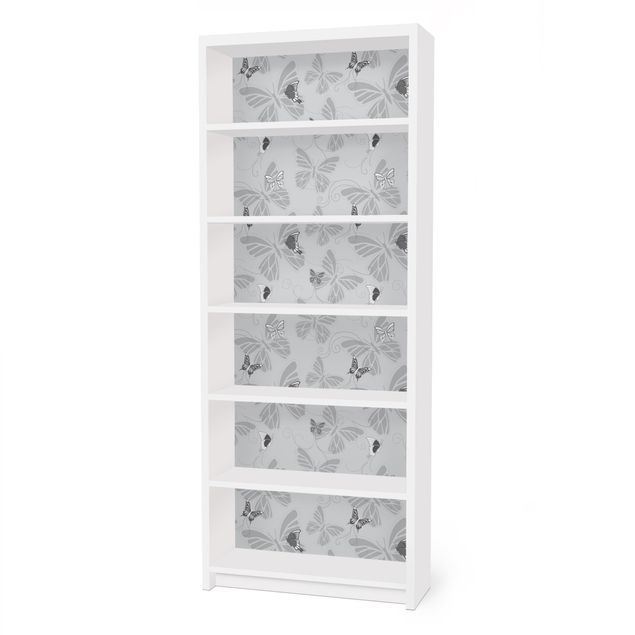 Adhesive film for furniture IKEA - Billy bookcase - Butterflies Monochrome