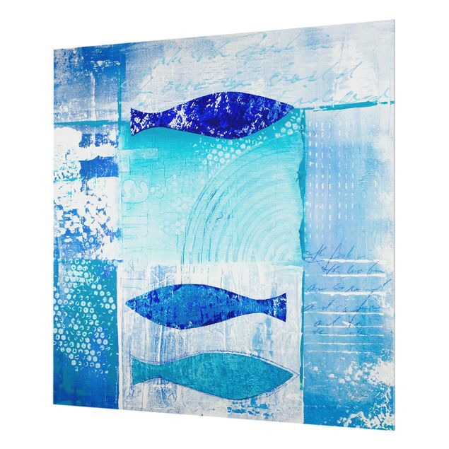 Glass Splashback - Fish In The Blue - Square 1:1