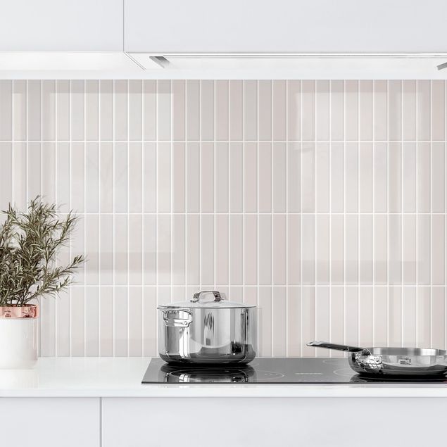 Kitchen splashback plain Subway Tiles - Light Grey