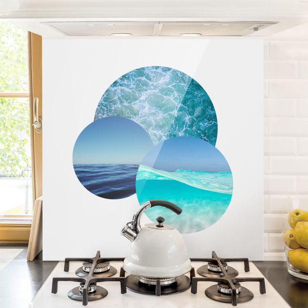 Glass splashback kitchen landscape Oceans In A Circle