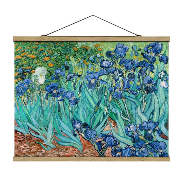 Fabric print with poster hangers - Vincent Van Gogh - Iris