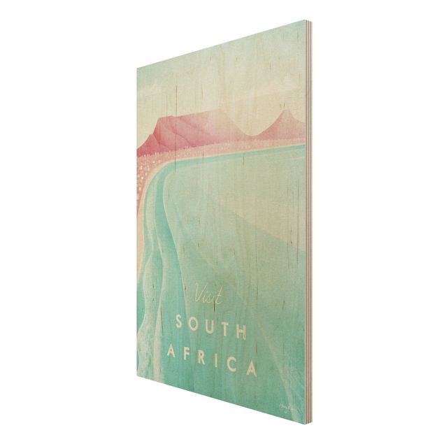 Print on wood - Travel Poster - South Africa