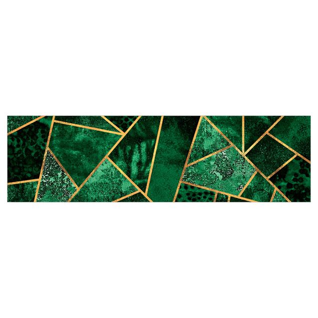 Kitchen wall cladding - Dark Emerald With Gold