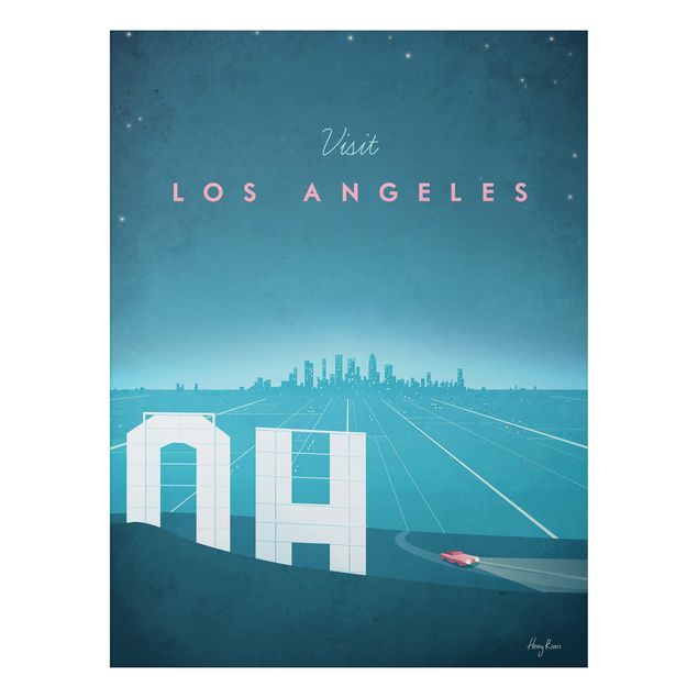 Print on aluminium - Travel Poster - Los Angeles