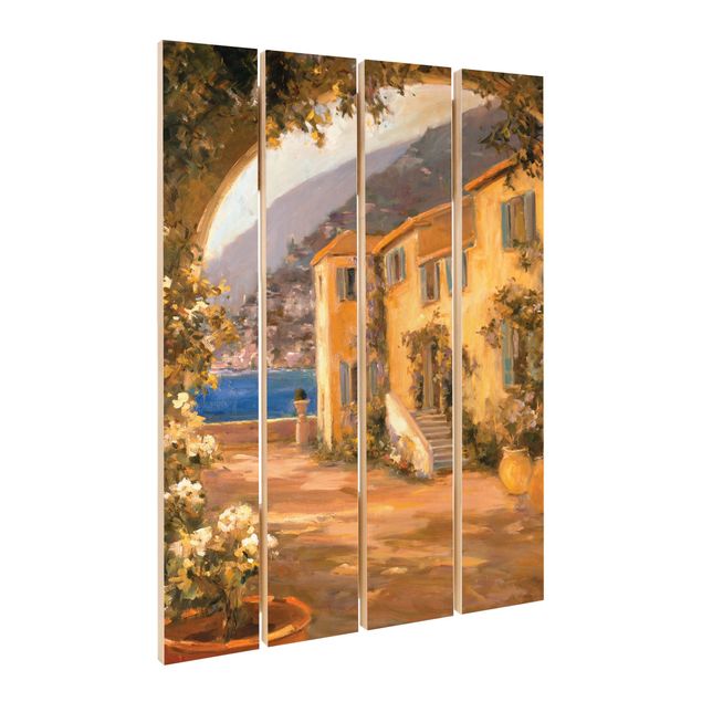Print on wood - Italian Countryside - Floral Bow