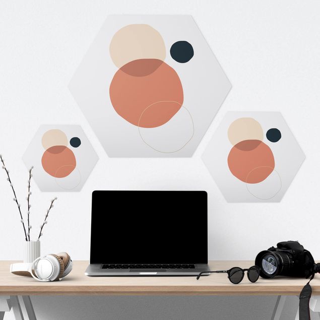 Forex hexagon - Line Art Circles Pastel