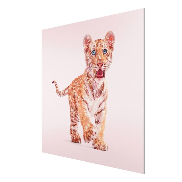 Print on aluminium - Tiger With Glitter