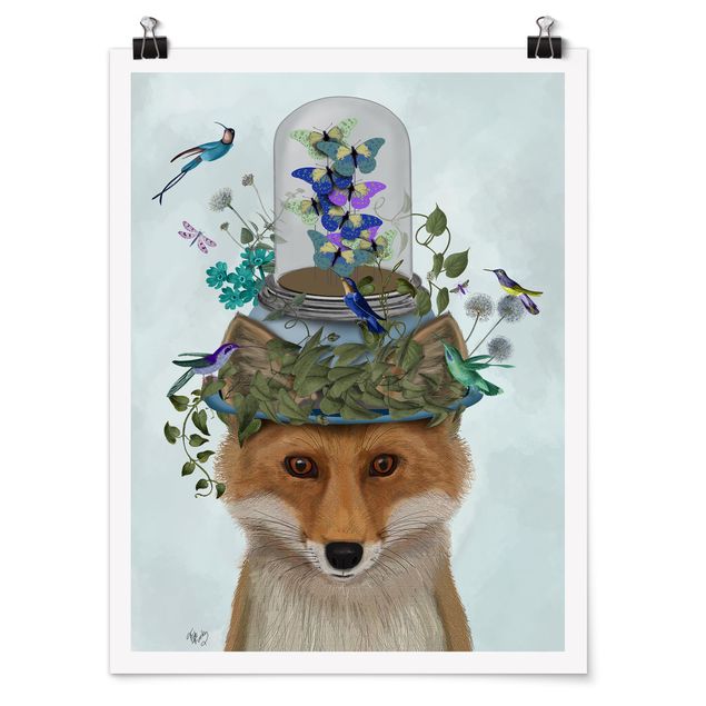 Poster animals - Fox With Butterfly Shut