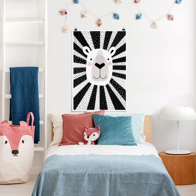 Poster kids room - Zoo With Patterns - Lion