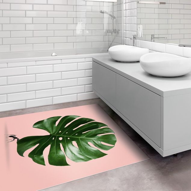 Modern rugs Ant With Monstera Leaf