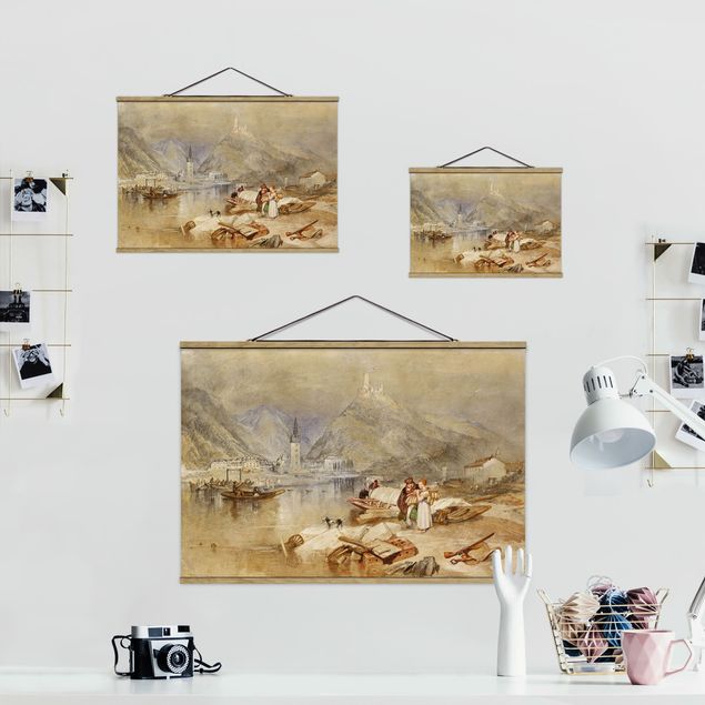 Fabric print with poster hangers - William Turner - Bernkastel On The Moselle