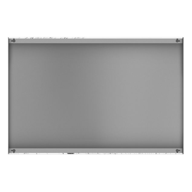 Magnetic memo board - Delicate Reed With Subtle Buds Black And White