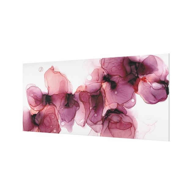 Splashback - Wild Flowers In Purple And Gold - Landscape format 2:1