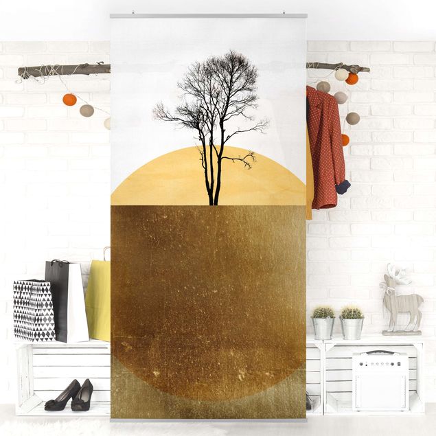 Room divider - Golden Sun With Tree