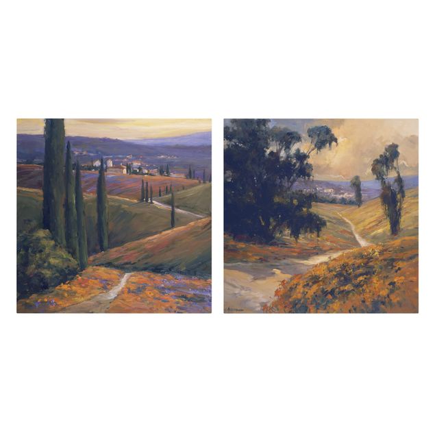 Print on canvas - Landscape In The Afternoon Set I
