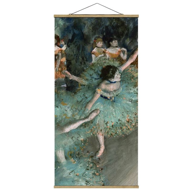 Fabric print with poster hangers - Edgar Degas - Dancers in Green