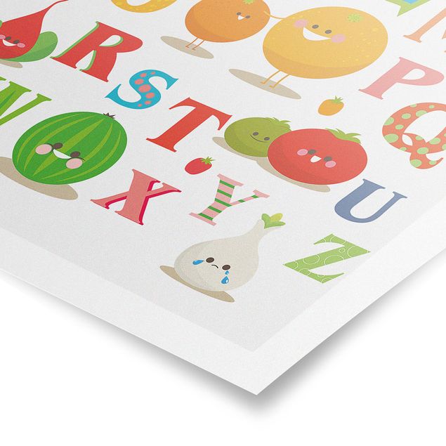 Poster - No.EK120 Funny Fruit & Vegetables Alphabet