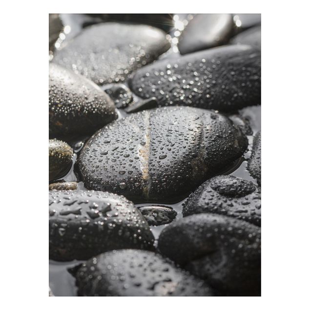 Print on aluminium - Black Stones In Water