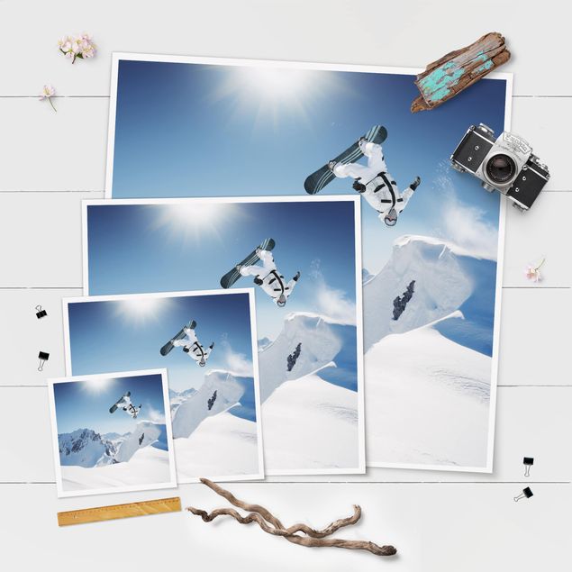 Poster - Flying Snowboarder