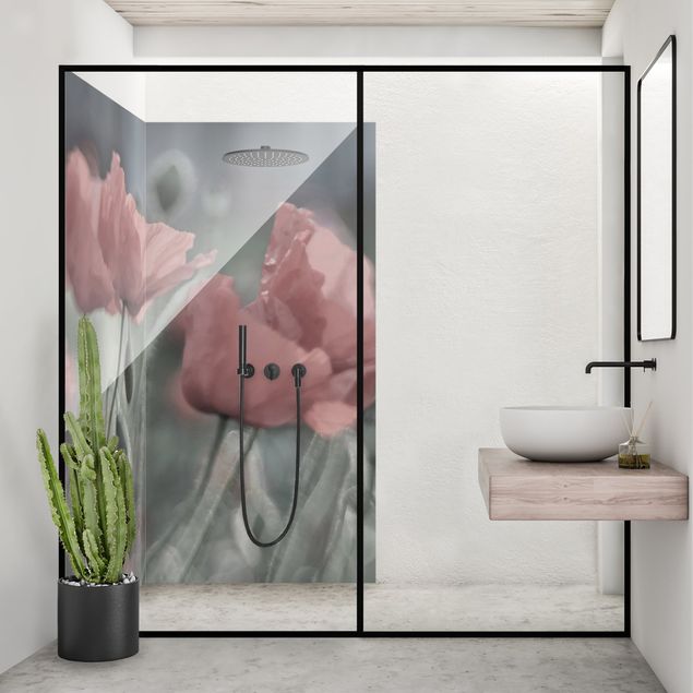 Shower wall cladding - Picturesque Poppy