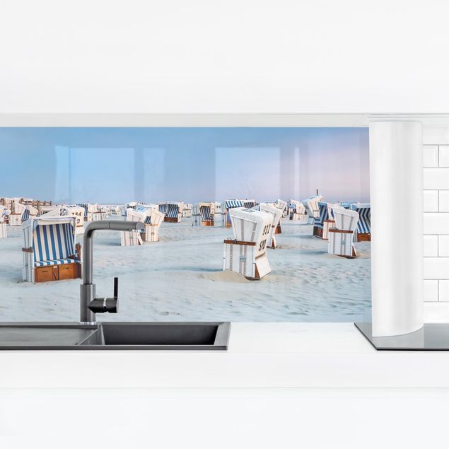 Kitchen splashbacks Beach Chairs On The North Sea Beach