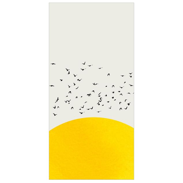 Room divider - Flock Of Birds In Front Of Yellow Sun