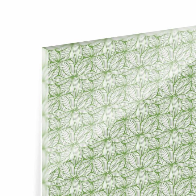 Splashback - Leaf Pattern In Green - Landscape format 3:2