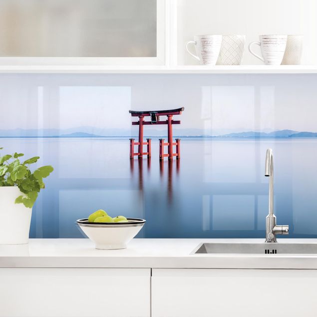 Kitchen splashback architecture and skylines Torii In Water
