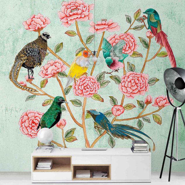Walpaper - Chinoiserie Collage In Mint II
