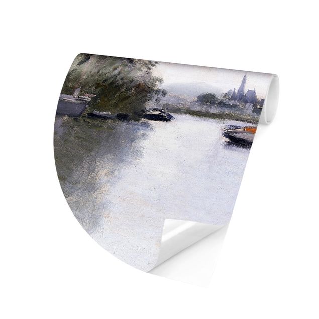 Self-adhesive round wallpaper - Claude Monet - Argenteuil Seen From The Small Arm Of The Seine
