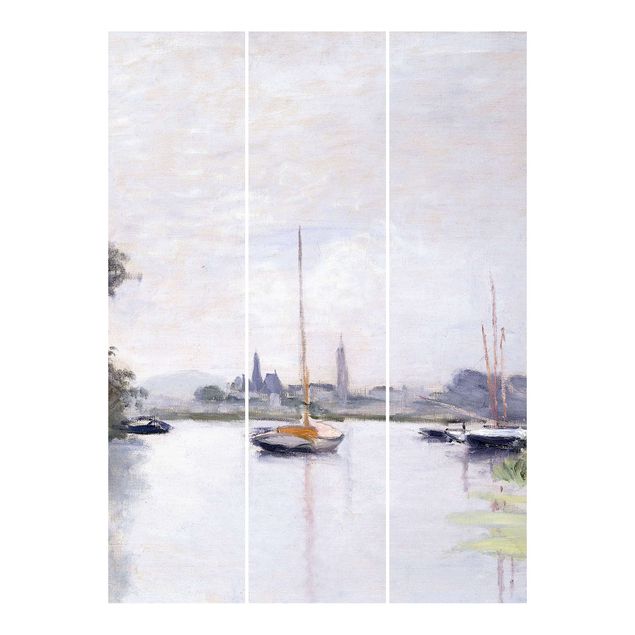 Sliding panel curtains set - Claude Monet - Argenteuil Seen From The Small Arm Of The Seine