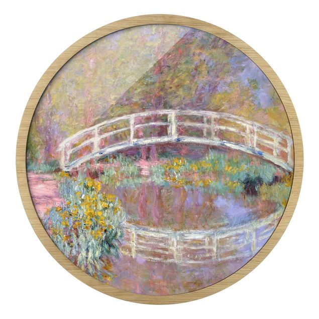 Circular framed print - Claude Monet - Bridge Monet's Garden