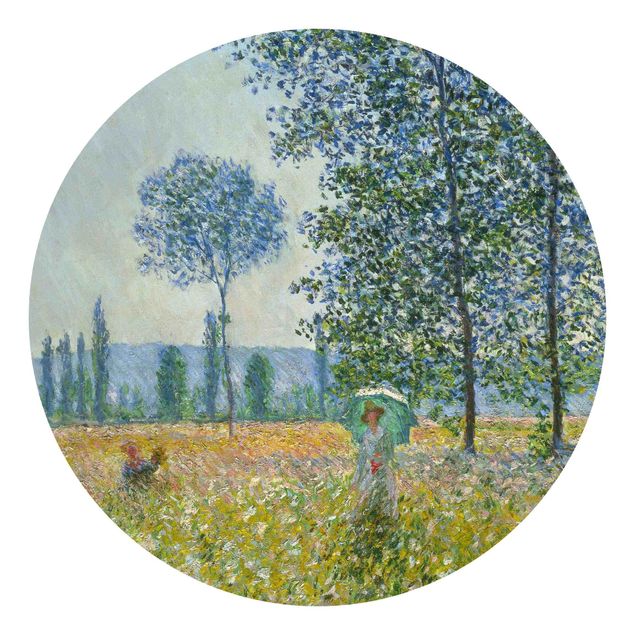 Self-adhesive round wallpaper - Claude Monet - Fields In Spring