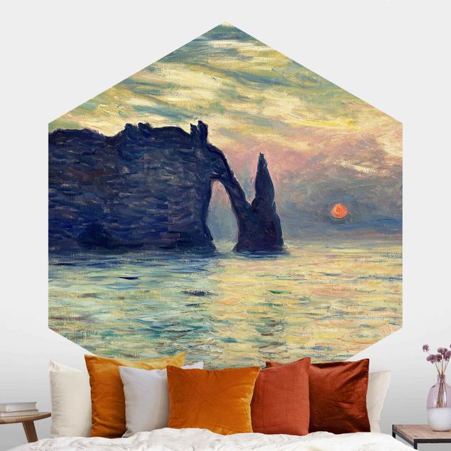 Hexagonal wallpapers Claude Monet - Rock Sunset