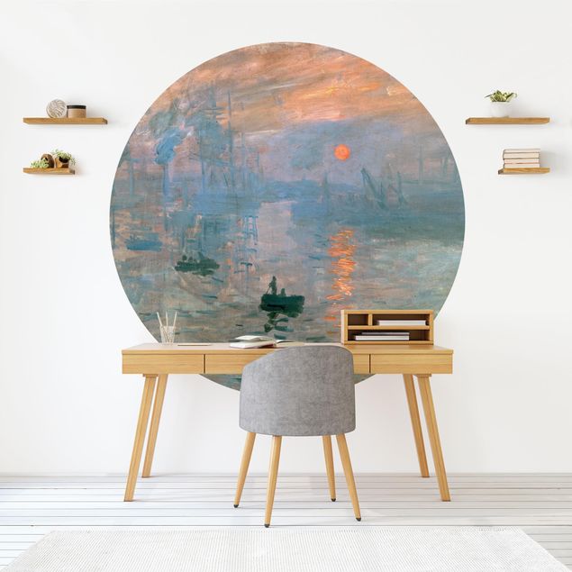 Self-adhesive round wallpaper - Claude Monet - Impression (Sunrise)