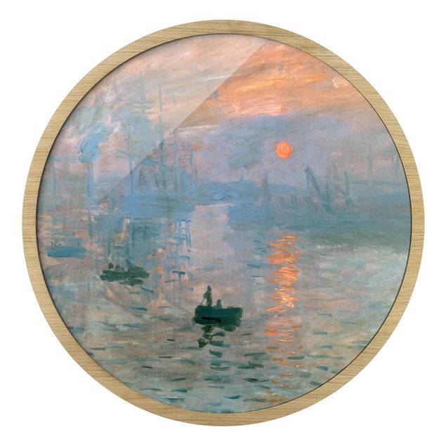 Circular framed print - Claude Monet - Impression