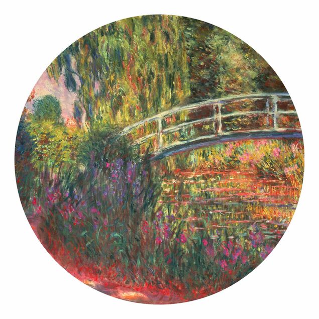 Self-adhesive round wallpaper - Claude Monet - Japanese Bridge In The Garden Of Giverny